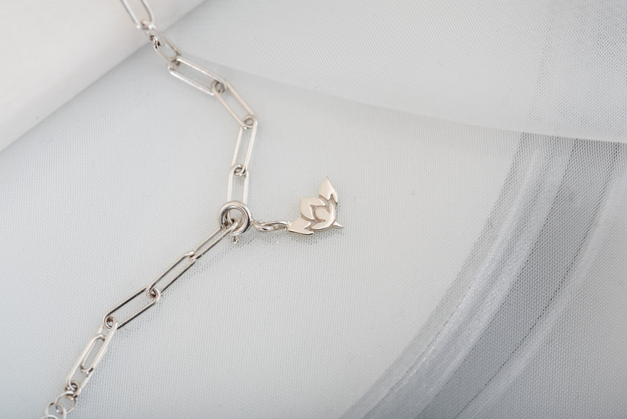 paper clip (charm) necklace - silver