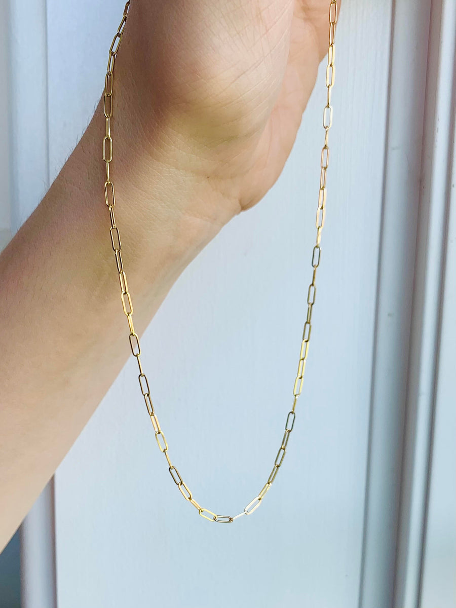 paper clip (charm) necklace - gold